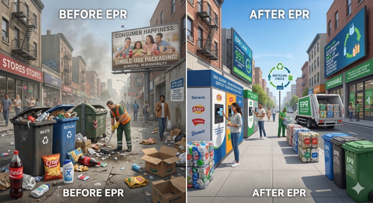EPR (Extended Producer Responsibility). Packaging waste is finally brand's responsibility.